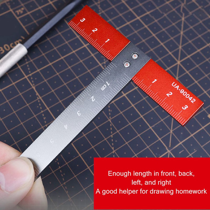 T Square Ruler Aluminum Alloy Accurate Scale Multifunctional Portable Woodworking