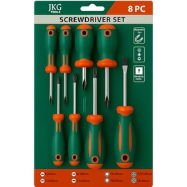 8 Piece Screwdriver Set – Magnetic Flathead, Phillips & Precision Screwdrivers for DIY, Electronics, Home Repair, Furniture Assembly & Mechanics | Non-Slip Grip | Hardened Steel Hand Tools