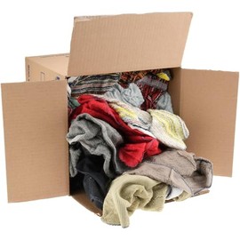PRO SOURCE Reclaimed Rags - Assorted Colors, Terry Cloth, Medium Lint, 10 Lbs. at 3 to 4 per Pound, Box