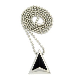 NYFASHION101 Celebrity Style Get Lucky Triangle Pendant 3mm 27" Ball Chain Necklace, Silver-Tone