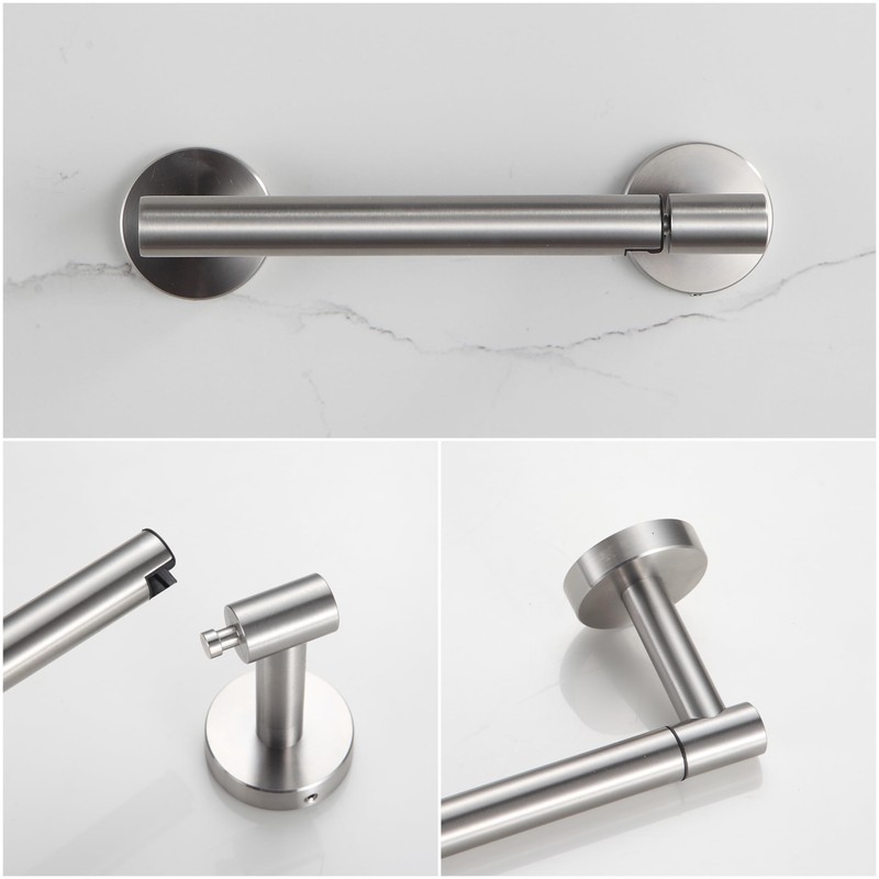 BVL Toilet Paper Holder Brushed Nickel Wall Mount Stainless Steel