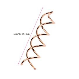 Mini Skater Spiral Hair Pin Twist Barrette Spin Pins Non-Scratch Round Tips Twist Screw Hair Pin for Women Bun Hair Style DIY, Pack of 10 (Rose Gold, 2.36 Inch)