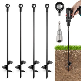 18'' Ground Anchors Heavy Duty for High Winds - Earth Stakes Screw-in Shed Kit for Mobile Homes, Swing Sets, Tents, Carports, Gazebos and Hurricane Tie-Downs Anchor