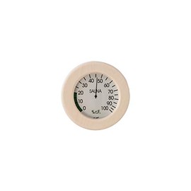 eliga Hygrometer weiß 120 mm im Holzrahmen rund 155 mm für Sauna