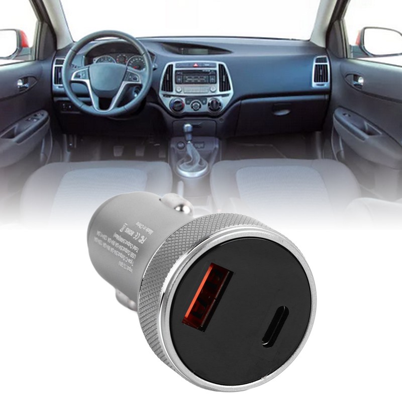 Car Charger Metal Digital Display Short Circuit Protection Fast Charging