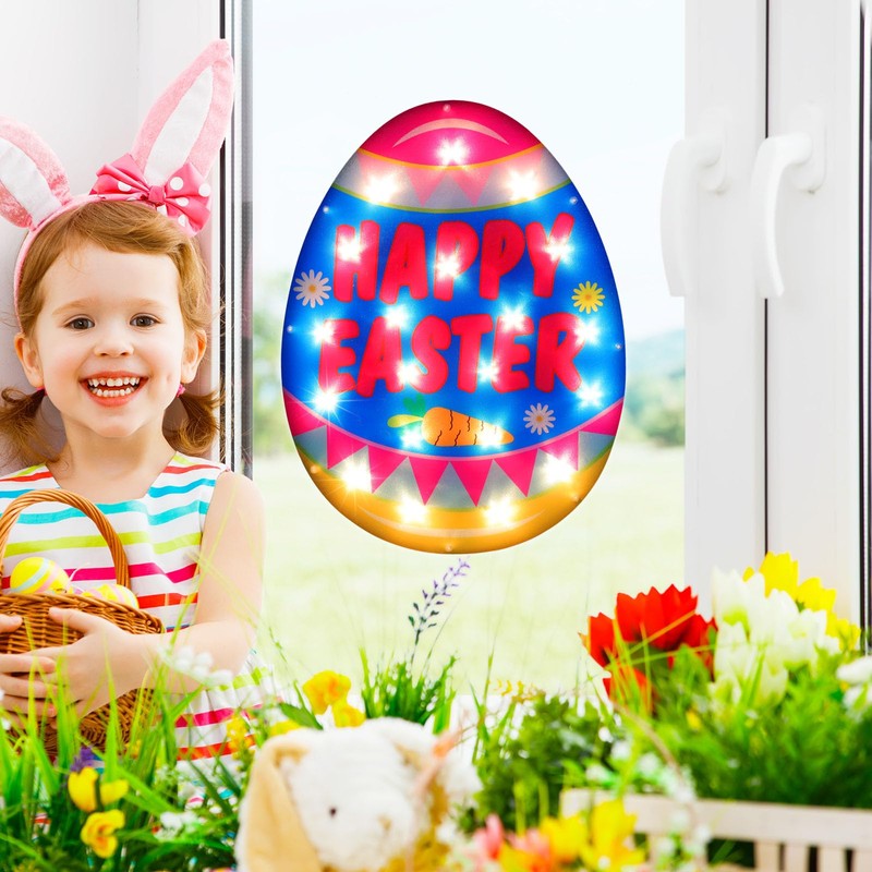 LAMPHOME Light Up Easter Eggs Waterproof Indoor Outdoor String Lights