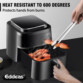 Eddeas Kitchen Tweezers Tongs, Cooking Tweezers Stainless Steel - 3 Size 12'' 10'' & 8 inch Ideal for Meat, pasta, plating and pinching delicate small pieces of food, Set of 3