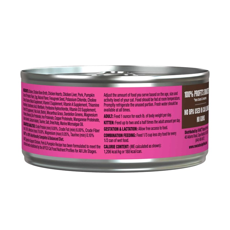 Rawz Digestive Support CAT Food 5.5 Ounce Cans, 24 Pack