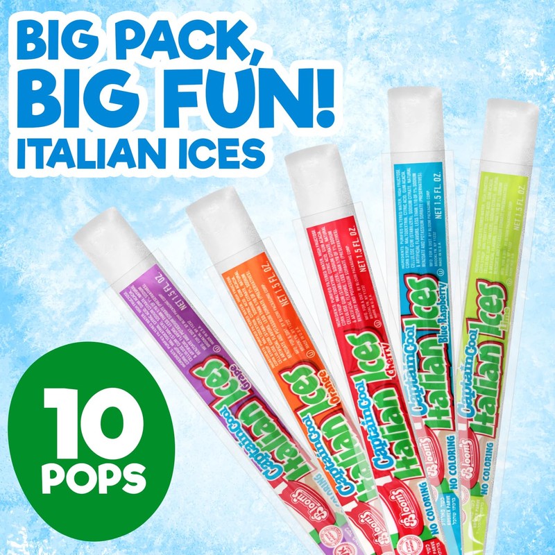 Clear Italian Ice Freeze Pops, 10 Count Freeze Pops Bulk