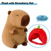shownicer Plush Toy Capybara Cuddly Toy with Strawberry Stuffed Toy