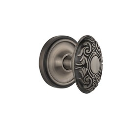 Nostalgic Warehouse Classic Rosette with Victorian Door Knob, Privacy - 2.375", Antique Pewter