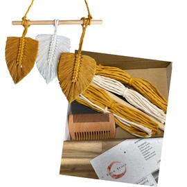Macrame Kit for beginners, leaf wall hanging craft kit Macrame leaves DIY set Make your own