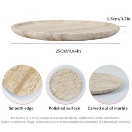 Natural Beige Travertine Marble Luxury Tray,for Kitchen Sink,Bathroom Soap Bottles,Makeup,Towel Organizer Tray