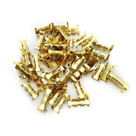 Straight Terminals, 100 Piece Set, Terminal Connectors, Easy Connect, Wiring, Crimp, DIY, Car, Bike, Speaker, 2.5-4sq Cable