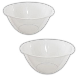 citystores® 2X 30cm 7L Mixing Bowl Plastic Clear for Cooking Baking Food Preparation Durable Kitchen Bowl for Easy Food Mixing