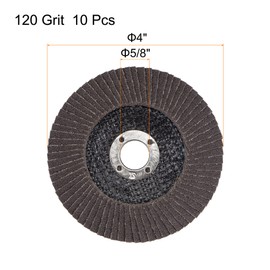 uxcell 4 Inch Flap Disc 120 Grit Sanding Grinding Wheels Silicon Carbide Abrasive Fiber Mesh Cover 10pcs