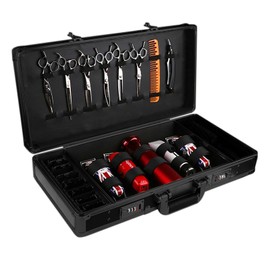 Professional Barber Carrying Case,Portable Barber Supplies Tools Storage Case with Lock Travel Hair Cutting Kit Mobile Barber Stations for Salon Hair Stylist,Black