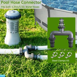 Varesee Pool Hose Connector, Y-Joint Pool Hose Connector 1.5"&1.25" to 1.5"&1.25" for Filter Pumps & Pool Hoses, Leak-Proof, Durable Pool Maintenance Accessory