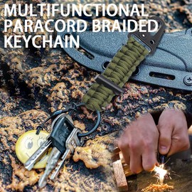 2 Pcs Carabiner Paracord Climbing Fishing Paracord Braided Carabiner Double Head for Outdoor Climbing Camping Fishing Hiking Backpack