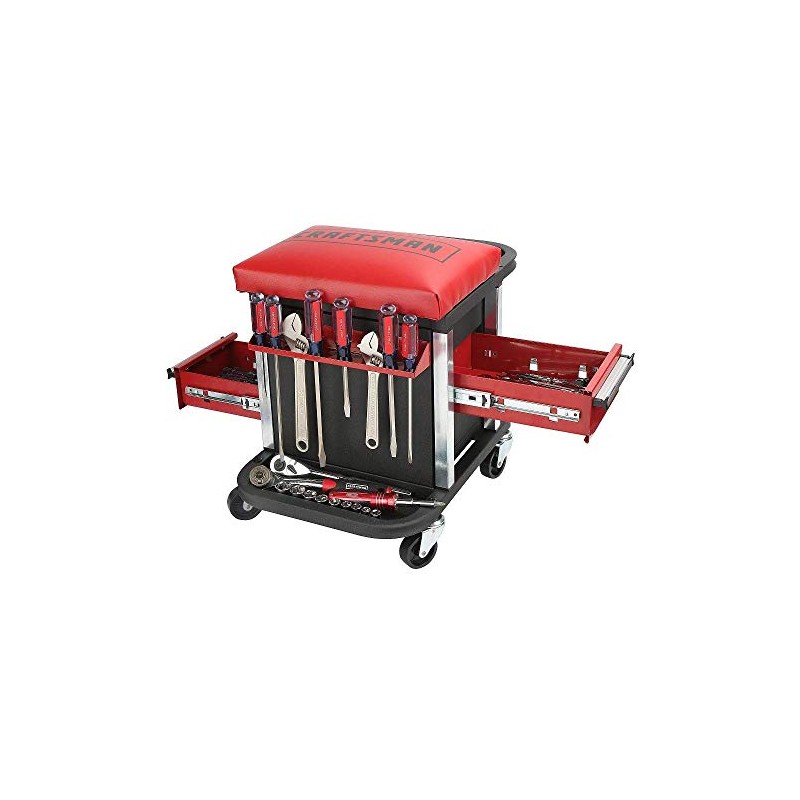 Garage Glider Rolling Tool Chest Seat(Tools Not Included)