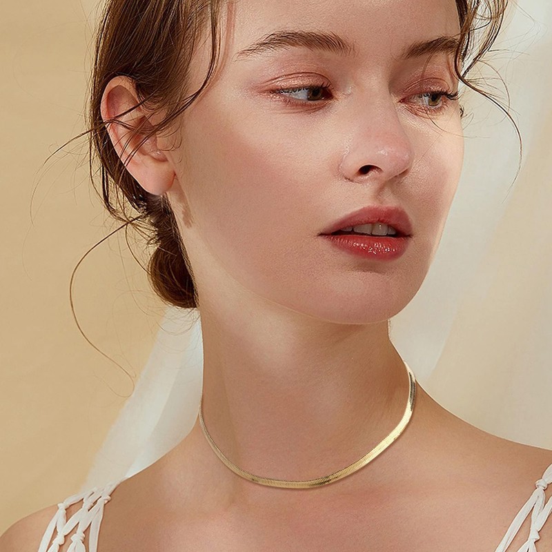 ZELORES Layered Choker Necklaces For Women 14k Gold Plated Dainty