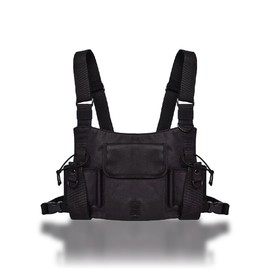 Tiiyee Walkie Talkie Chest Bag, Police Vest Radio Shoulder Holster Chest Strap Holder Vest Chest Rig Bag Radio Harness Bags Pack Two Way Carry Bag Accessory Holder for Police Production Worksta