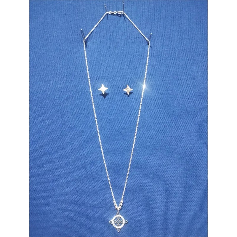 Cadena Nudo De Bruja, Con Aretes Plata Ley 925. Incluye
