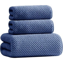 Juego de toallas de baño de 3 piezas, 1 toalla de baño de gran tamaño, 2 toallas de mano, microfibra extragrande, altamente absorbente, de secado