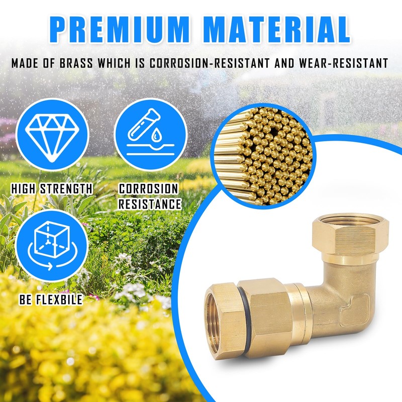 CXCESNS Garden Hose Elbow Connector 3/4 Inch GHT Thickening Solid
