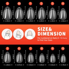 Short Almond Nails Tips 600Pcs Soft Gel Nail Tips 12 Sizes Full Cover Nail Tips for Gel Extensions Matte Almond False Nails for Manicure Salons Art DIY Practice