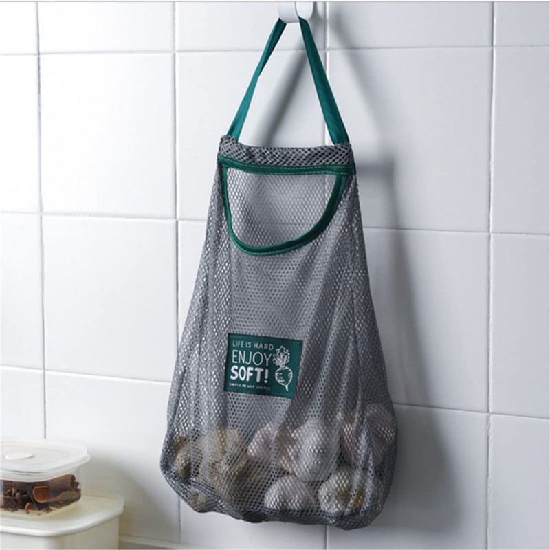 Reusable Kitchen Fruit Vegetable Garlic Onion Hanging Storage Breathable Mesh