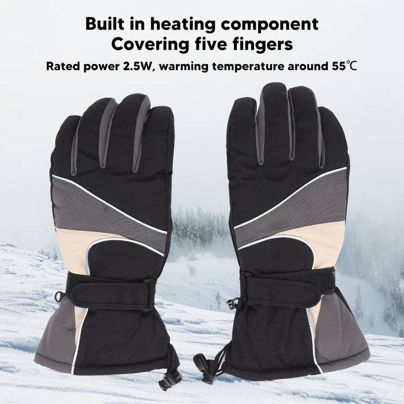 2Pcs Heated Gloves Waterproof Warm Breathable Electric Heating Gloves with