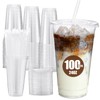 Glotoch Plastic Cups with Lids and Straws [100 Sets -
