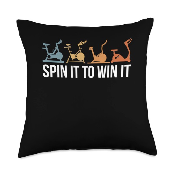 Spin It To Win It Spin Cycle Bike Throw Pillow