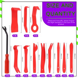 Swpeet12Pcs 12 Auto Trim Removal Tool Kit with Fastener Remover Assortment Kit, No-Scratch Pry Tool Kit Interior Door Panel Clip Fastener Removal for Car Vehicle Dash Audio Installer