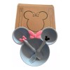 Ibrey Vajilla Set 3 Piezas Plato Cuchara Tenedor Minnie Ecologico