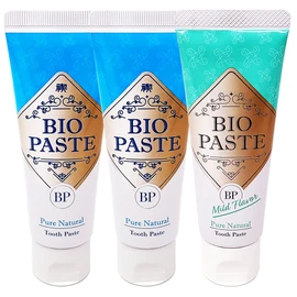Bio-Paste 2.1 oz (60 g) x 3 Bottles V2M Toothpaste, Non-Fluorine, Additive-Free, Organic, Odor Care, Kids, No Abrasives All Ingredients Natural Toothpaste Gel