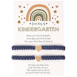 Lookray First Day of Kindergarten Bracelets,First Day of School Bracelets for Mom and Me,Back to School Jewelry Accessories Navy