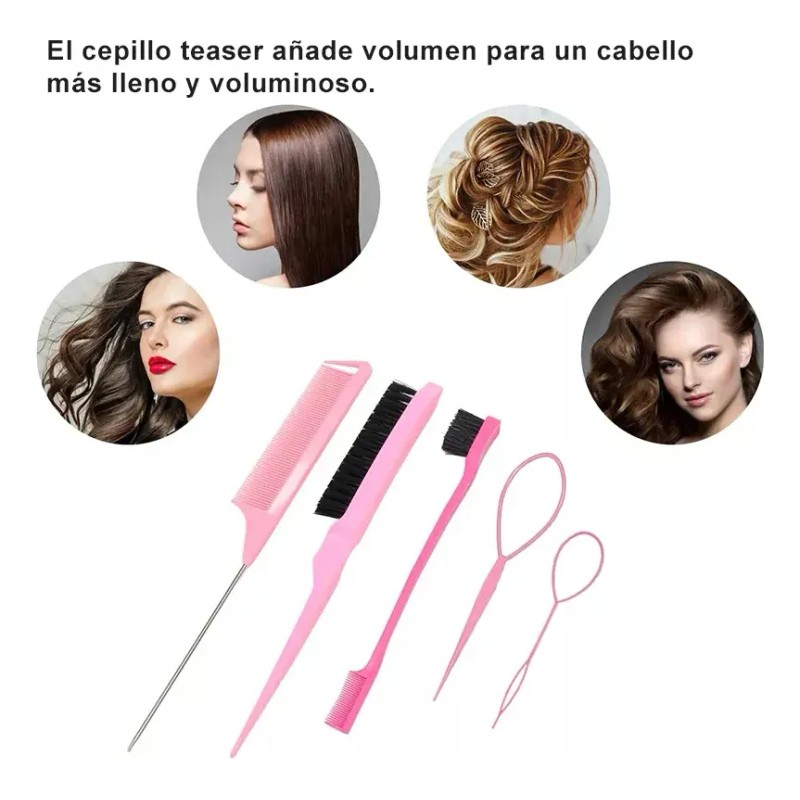 Kit Peines Y Cepillos Regadera Para Cabello Con Atomizador