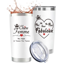 VivaJoy Cadeau Amie Femme - 20 oz Travel Insulated Tumbler, Idee Dadeau Femme, Cadeau Du Mari à Sa Femme