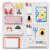FZK Peg Board,25pcs PegBoard Wall Organizer,Includes 4 White Pegboard and
