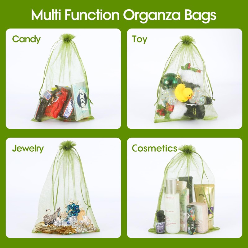 Kikhope 100pcs Fruit Protection Bags 4x6 inch, Olive Green Netting