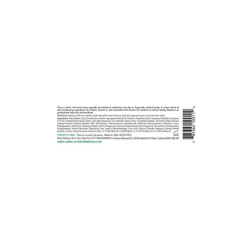 Mario Badescu Elasto-Seamollient Hand Cream - Rich, Thick Hand Lotion