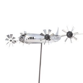 Aircraft Wind Spinner, Metal Airplane Windmill for Yard & Garden - Wind-Powered Kinetic Sculpture with Rust-Proof Stainless Steel, Easy to Assemble Outdoor Decor