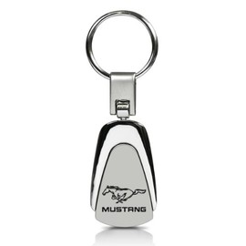 Auto Gold KC3MUS Stainless Steel Key Chains, Teardrop Style, Mustang