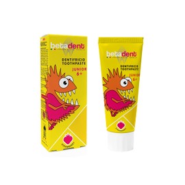 Betadent DENTIFRICIO JUNIOR 6+ for Children from 6 Years. Natural Formulation, Anti-Plaque and Anticaria, Balanced Dosage of Fluorine Salts in a Concentration of 950 ppm F - 75 ml
