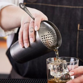 Soro Essentials- 6-3/8” Stainless Steel Julep Strainer Crafted Steel- Cocktail Strainer Bar Strainer Spoon for Cocktail Shakers Mixing Glasses Cocktail Drinks Home Bar Restaurants