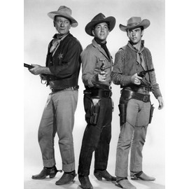 ART.COM Wall Photo RIO BRAVO, 1959 directed by HOWARD HAWKS John Wayne, Dean Martin and Ricky Nelson (b/w photo), 12" x 16"