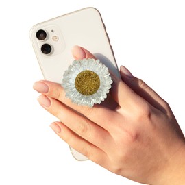 Kasitus Cute Gold Transparent Sunflower Shape Collapsible Expandable Cellphone Stand Multi Functional Mobile Phone Grip & Kicktand