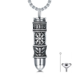 HARMONY BOLA Urn Necklaces for Ashes 925 Sterling Silver Viking Compass Eagle Necklace Cremation Jewellery for Men Dads, Sterling Silver, No Gemstone